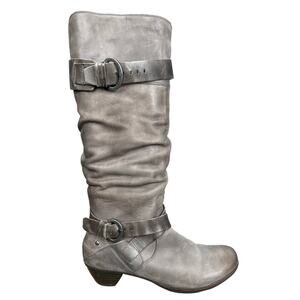 Pikolinos Women’s Brujah’s Grey Distressed Leather Riding Boot Size 42 US 11